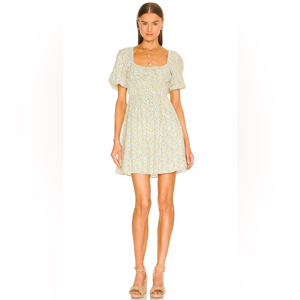 FAITHFUL THE BRAND Slyvie Mini Floral Puff Sleeve Dress